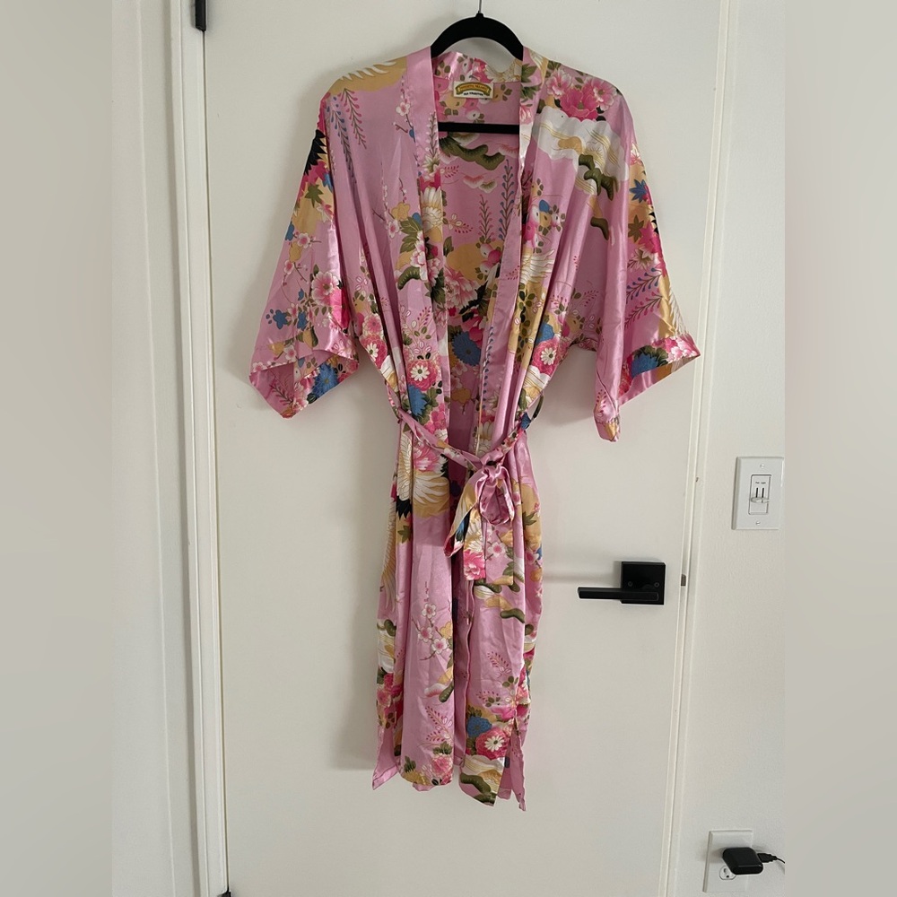 Floral Pink Kimono Robe